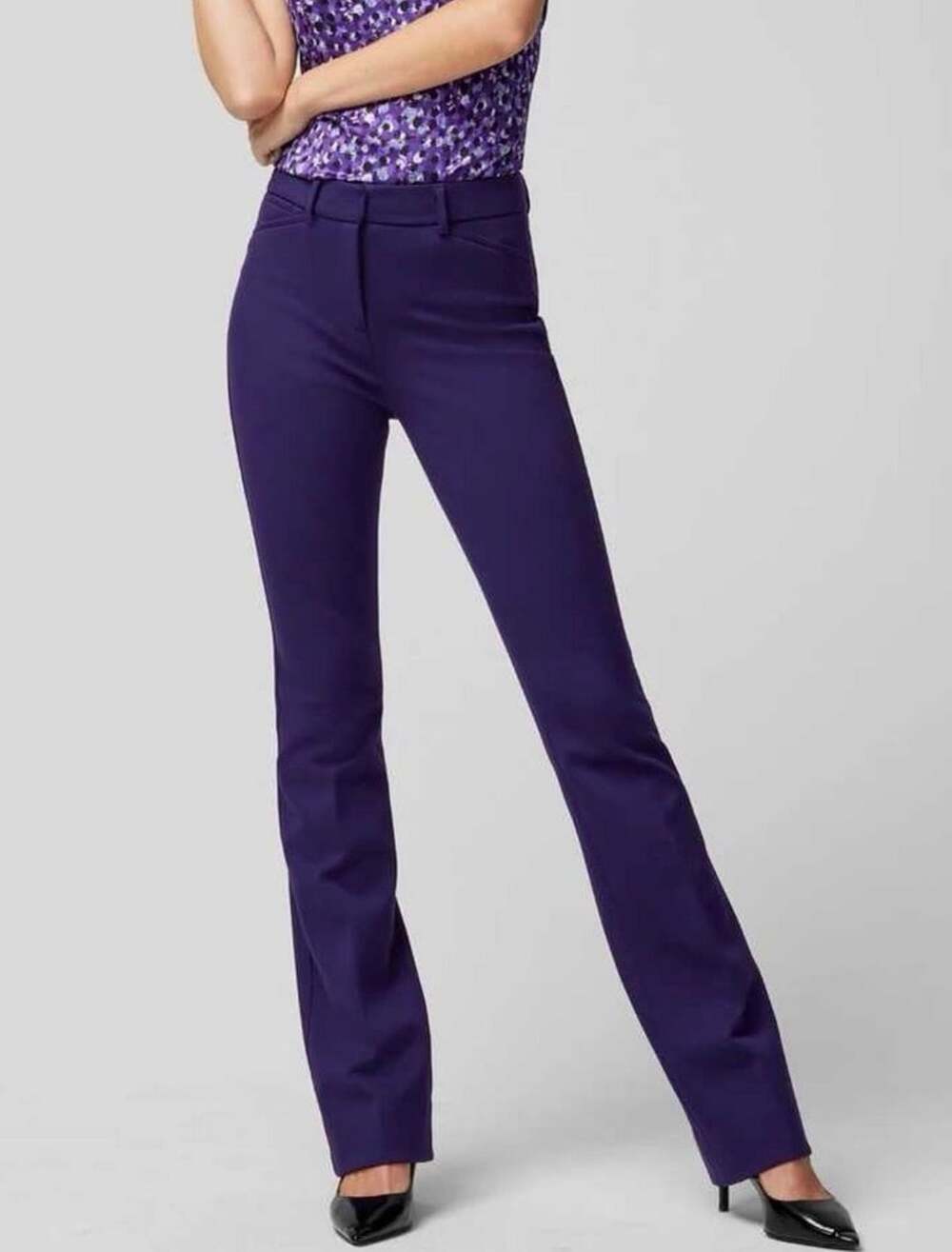 White House Black Market Ines Slim Boot 8R Deep Amethyst Pants Purple 8 WHBM